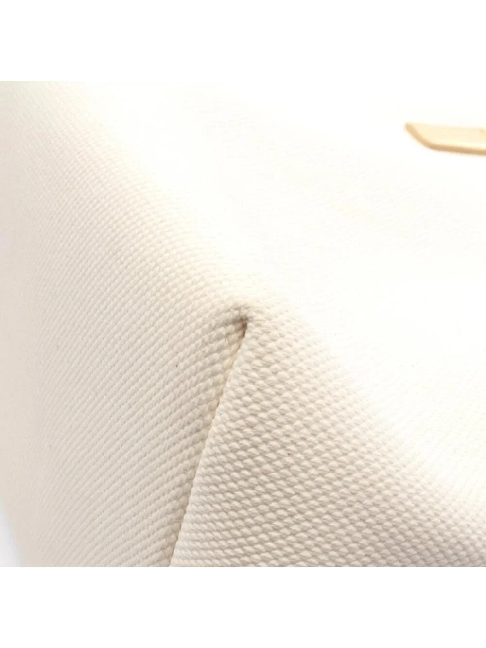 Celine Tote Horizontal Cabas White Gold Canvas Leather